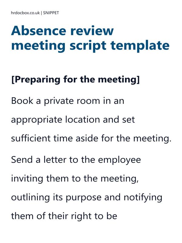 Absence review meeting script template preview