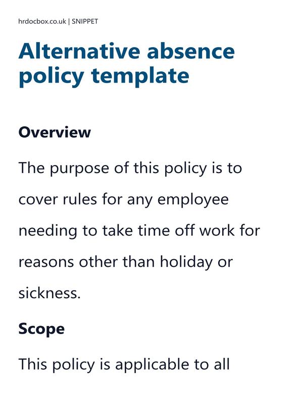 Alternative absence policy template preview