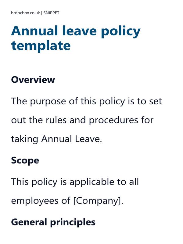 Annual leave policy template