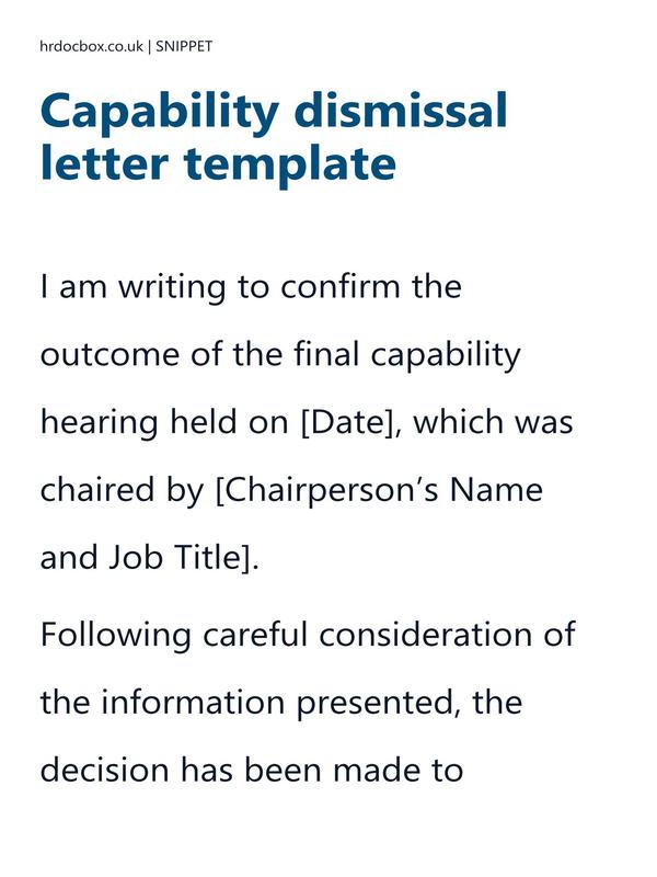 Capability dismissal letter template preview