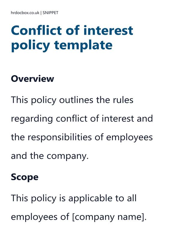 Conflict of interest policy template preview