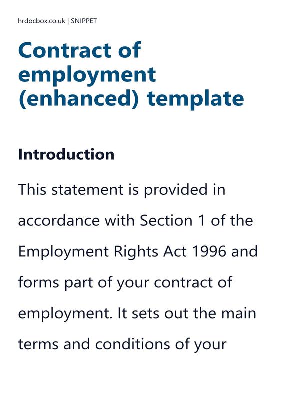 Contract of employment (enhanced) template preview