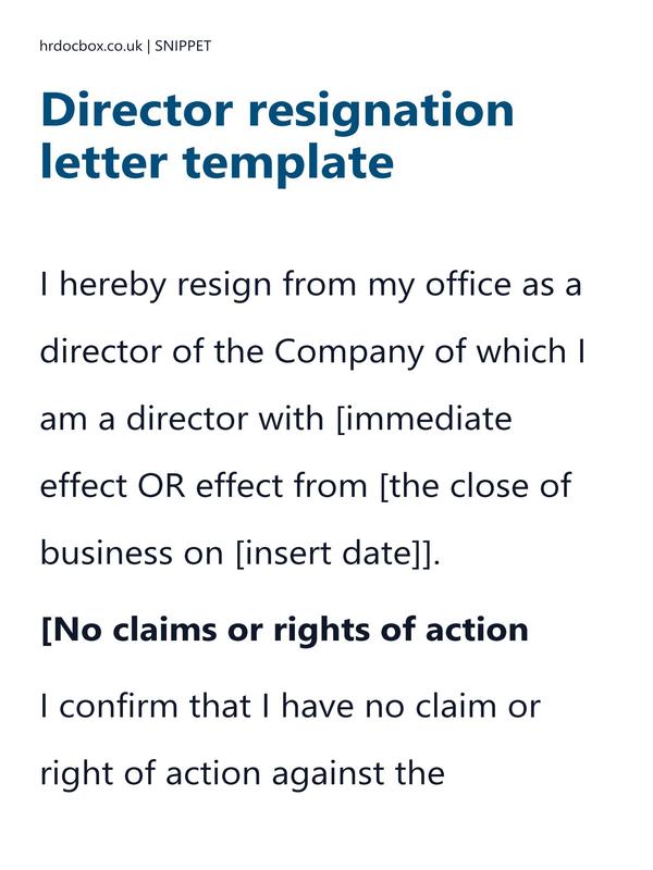 Director resignation letter template preview
