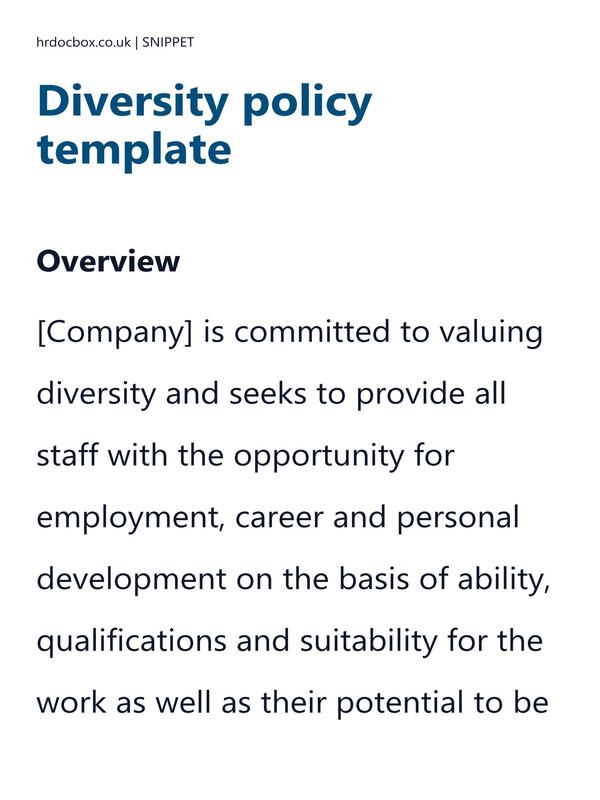 Diversity policy template preview