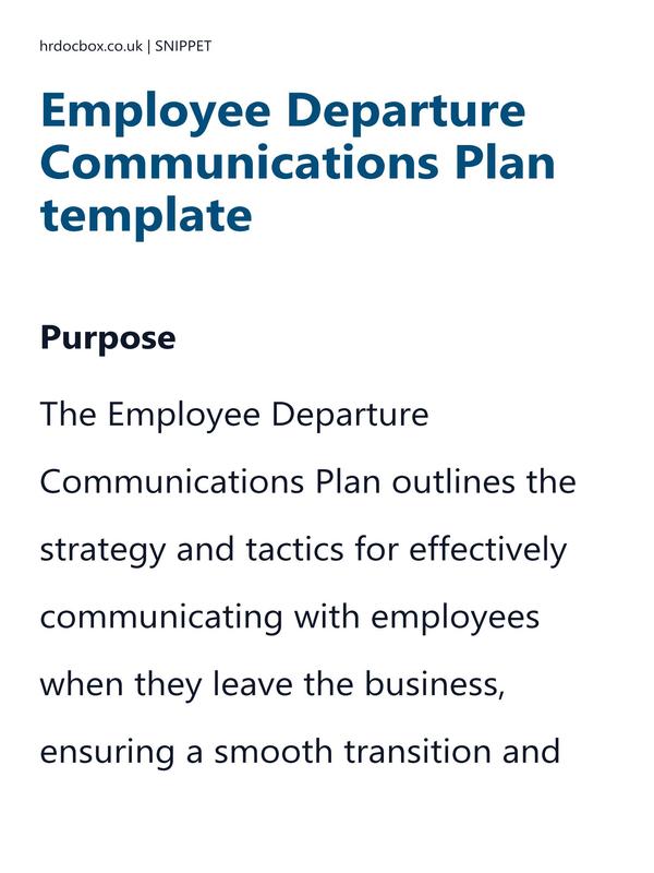 Employee Departure Communications Plan template preview