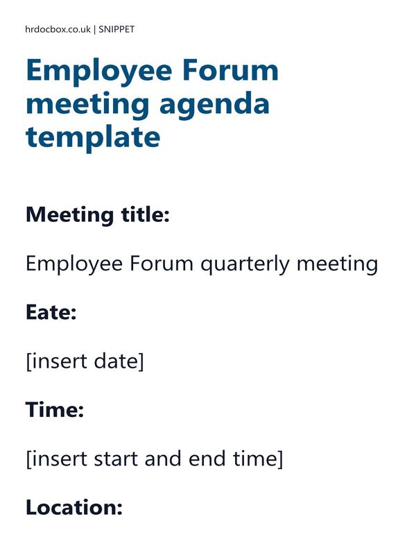 Employee Forum meeting agenda template preview