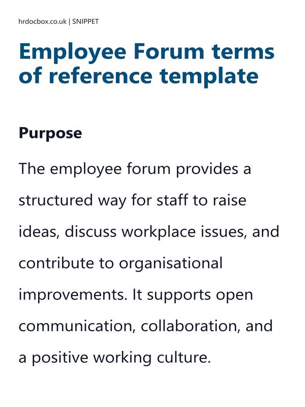Employee Forum terms of reference template preview