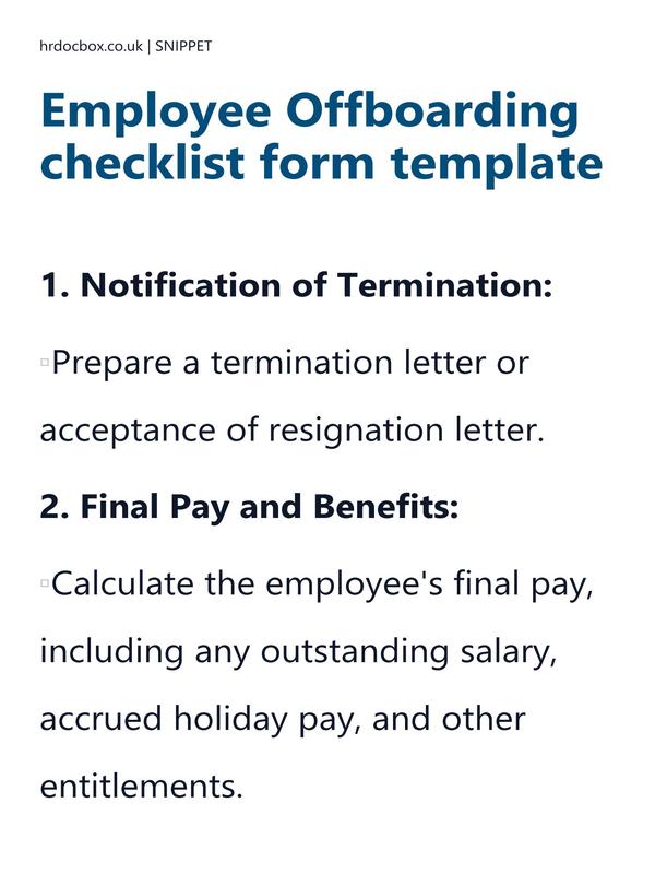 Employee Offboarding checklist form template preview
