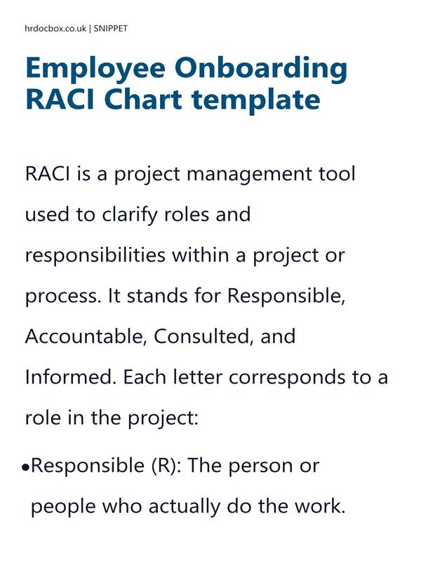 Employee Onboarding RACI Chart template preview