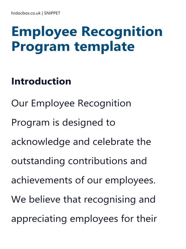 Employee Recognition Program template preview