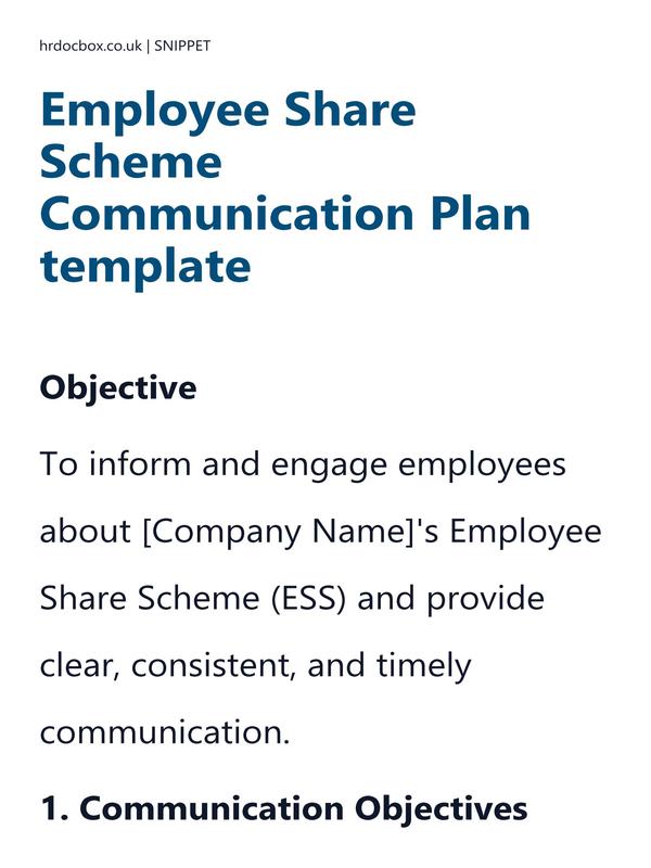 Employee Share Scheme Communication Plan template preview