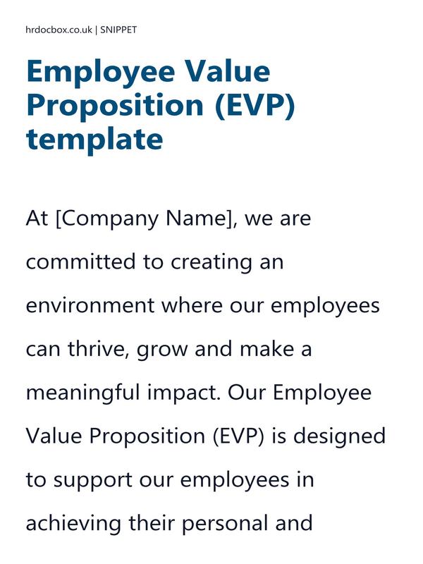 Employee Value Proposition (EVP) template preview