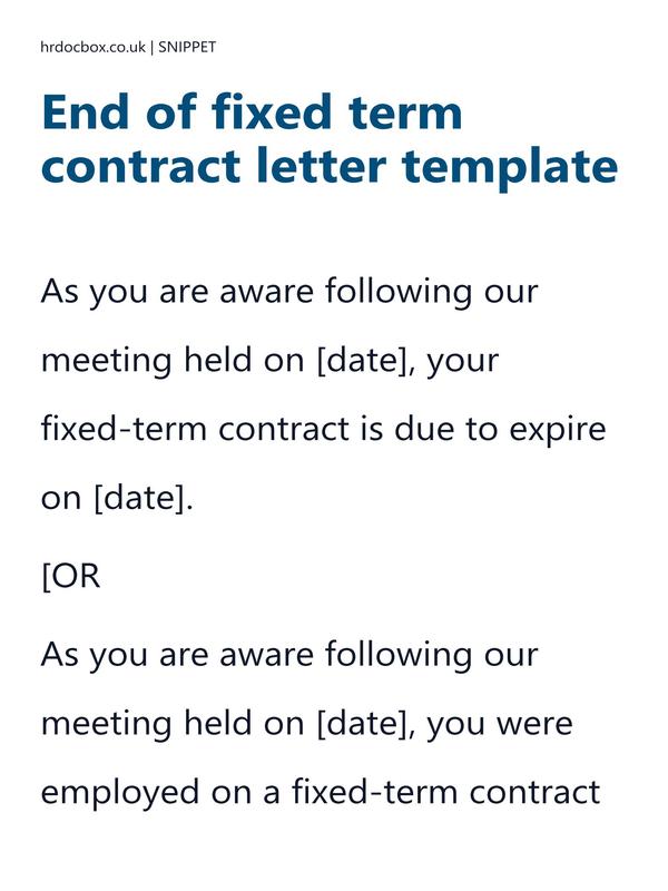 End of fixed term contract letter template preview