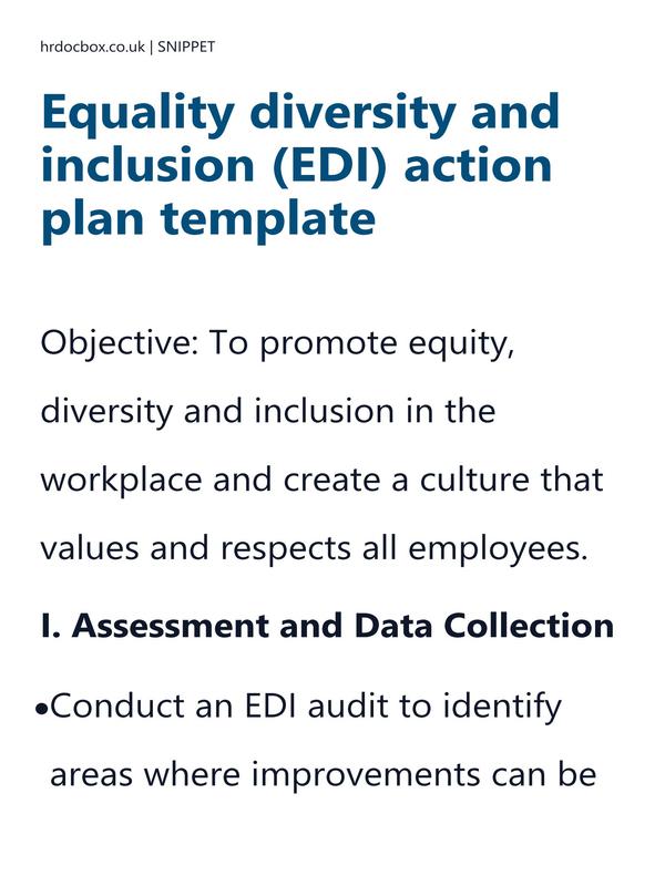 Equality diversity and inclusion (EDI) action plan template preview