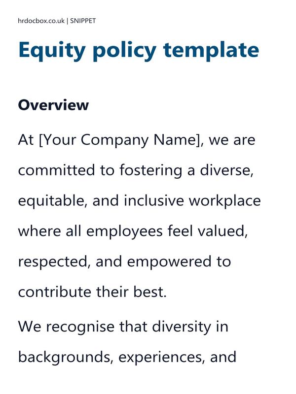 Equity policy template preview