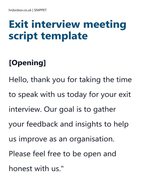 Exit interview meeting script template preview