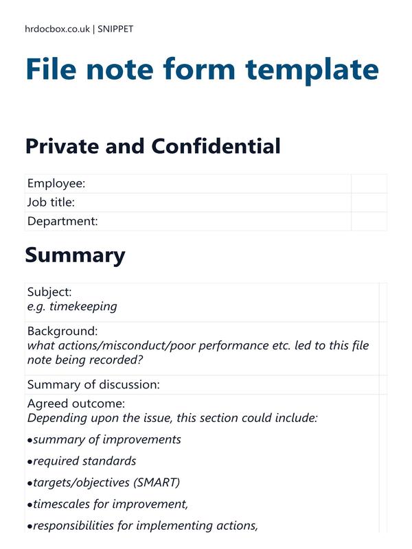 File note form template preview