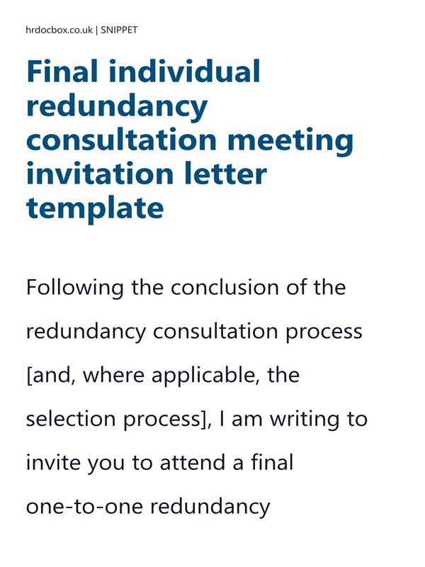 Final individual redundancy consultation meeting invitation letter template preview