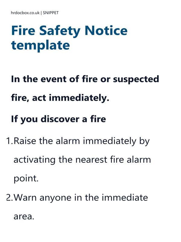 Fire Safety Notice template preview