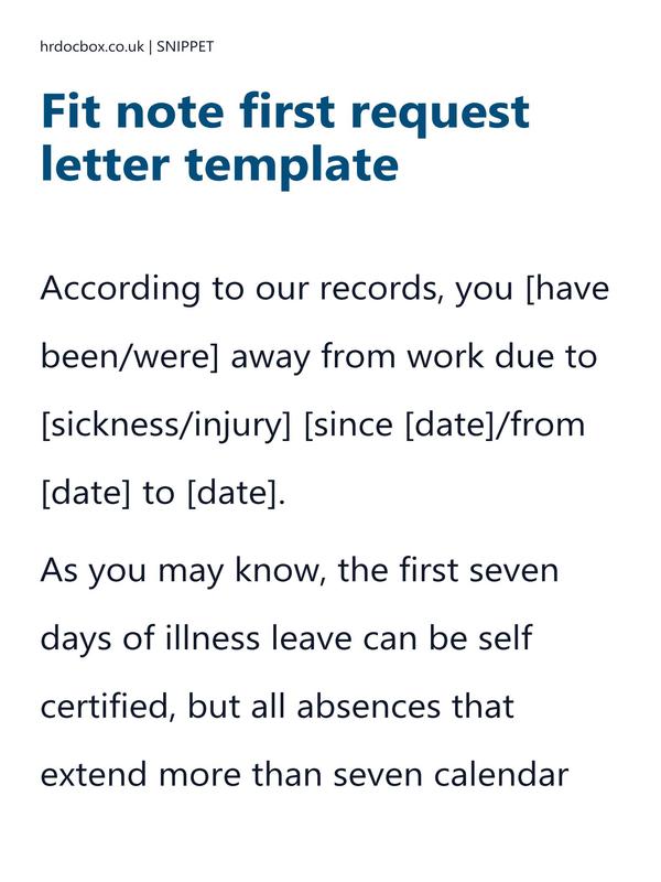 Fit note first request letter template preview
