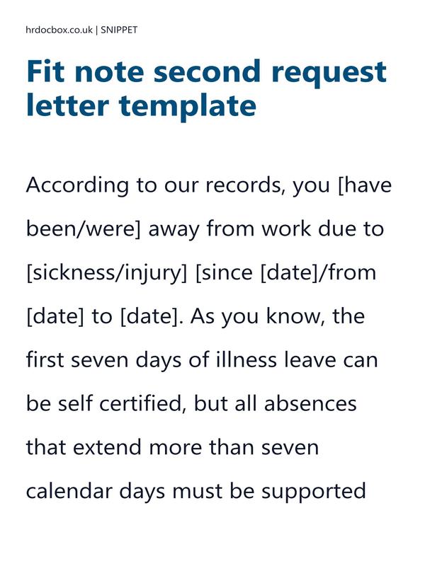 Fit note second request letter template preview