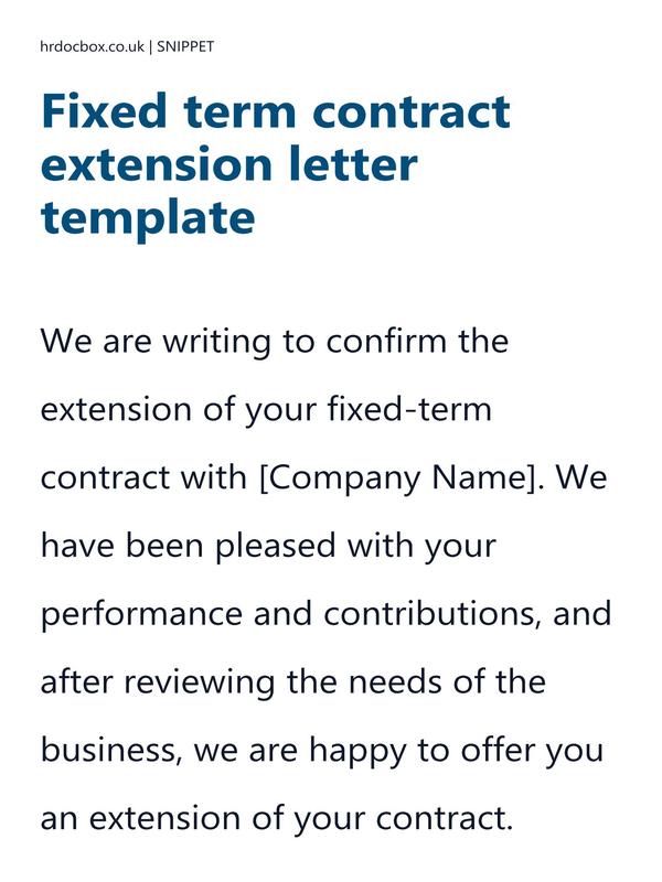 Fixed term contract extension letter template preview