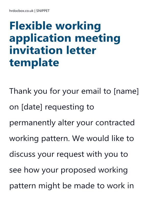 Flexible working application meeting invitation letter template preview