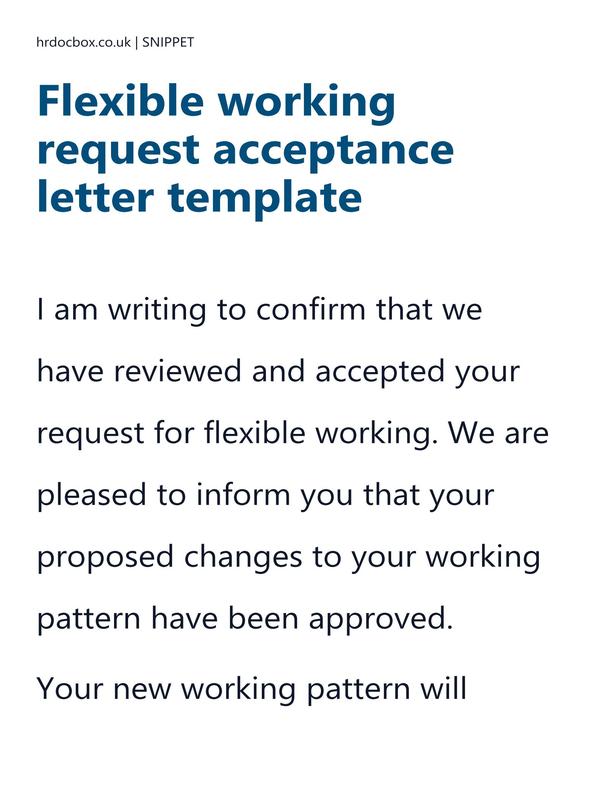 Flexible working request acceptance letter template preview