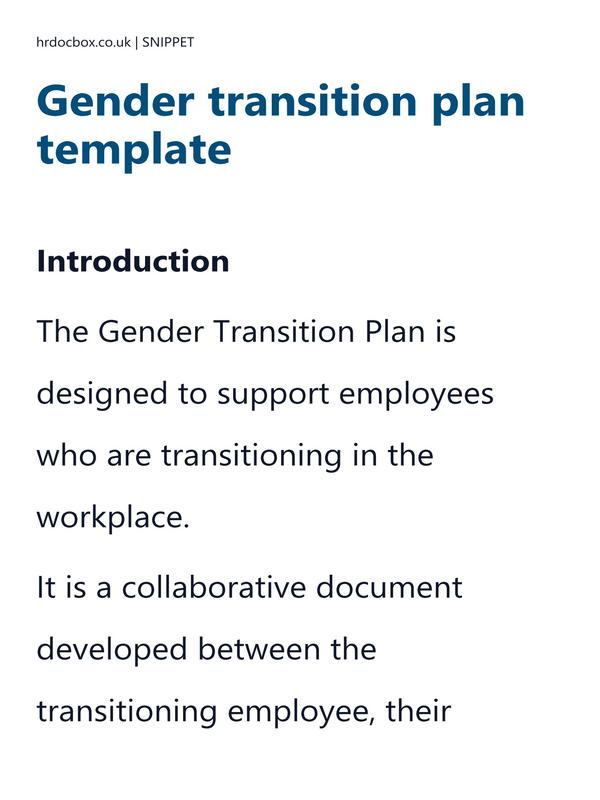 Gender transition plan template preview