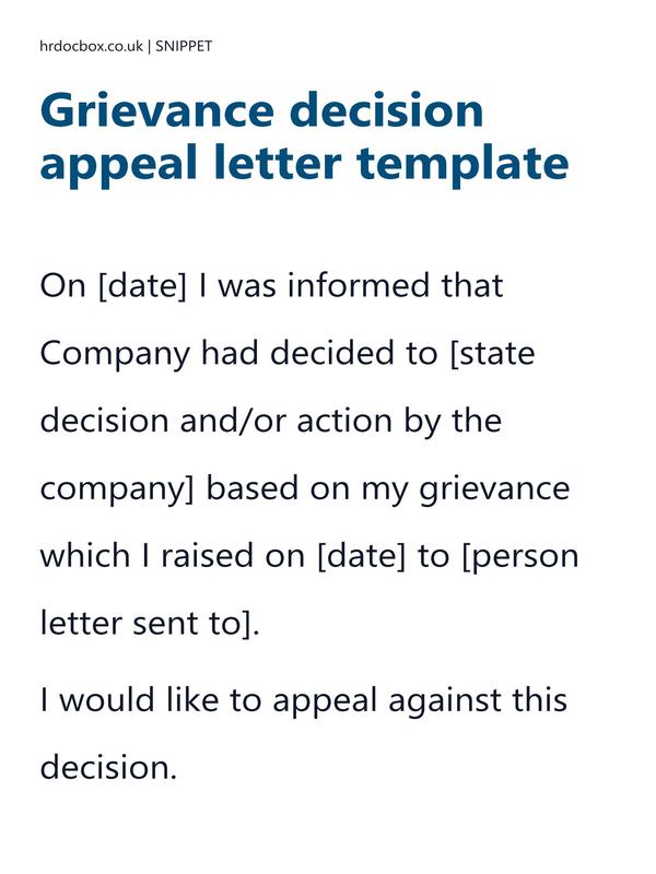 Grievance decision appeal letter template preview