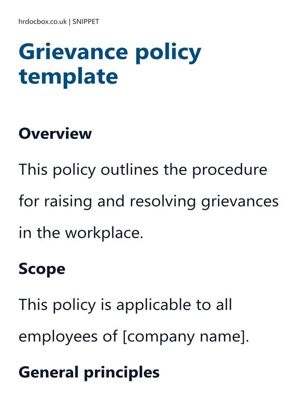 Grievance policy template