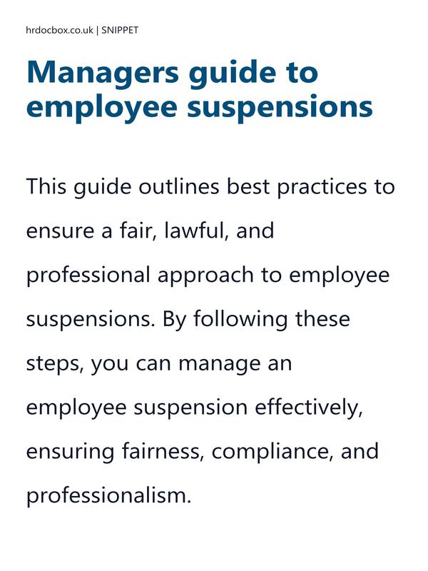 Managers guide to employee suspensions preview
