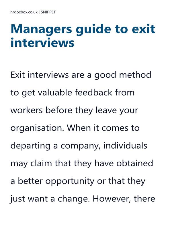 Managers guide to exit interviews preview