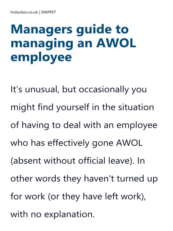 Managers guide to managing an AWOL employee preview