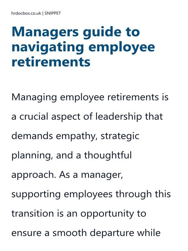 Managers guide to navigating employee retirements preview