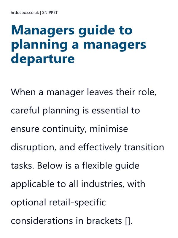 Managers guide to planning a managers departure preview