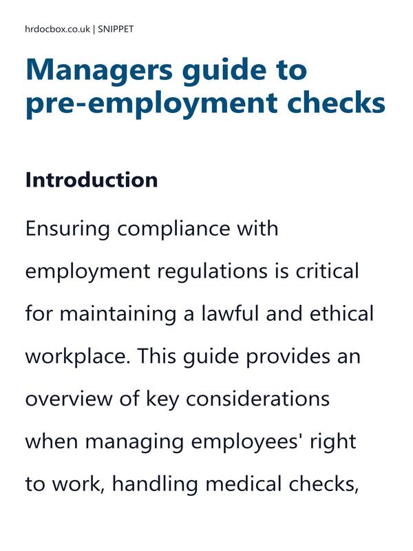 Managers guide to pre-employment checks preview