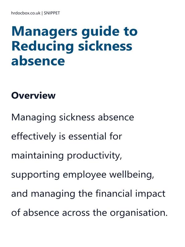 Managers guide to Reducing sickness absence preview