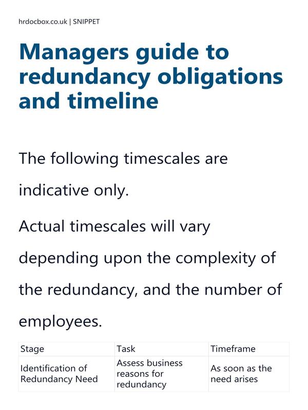 Managers guide to redundancy obligations and timeline preview