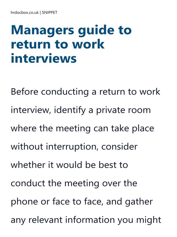 Managers guide to return to work interviews preview