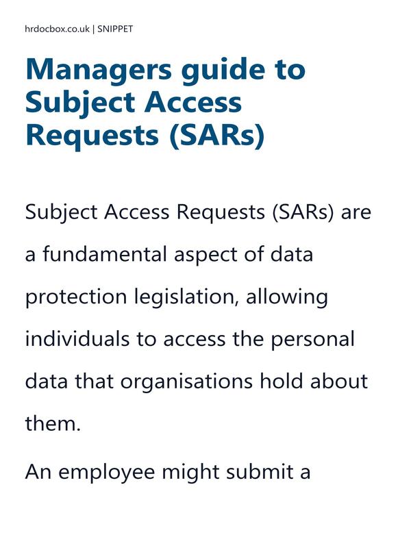 Managers guide to Subject Access Requests (SARs) preview