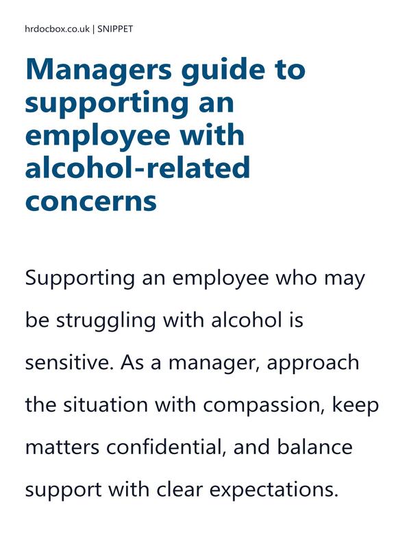 Managers guide to supporting an employee with alcohol-related concerns preview