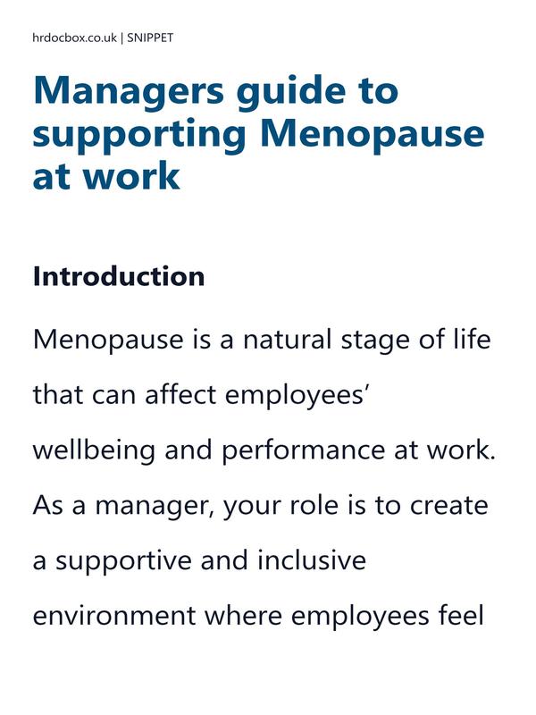 Managers guide to supporting Menopause at work preview