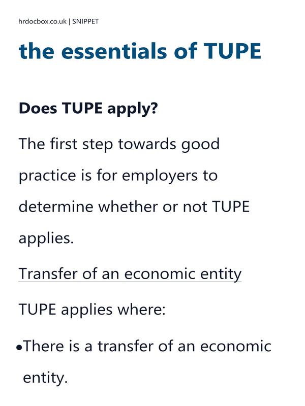 Managers guide to the essentials of TUPE preview