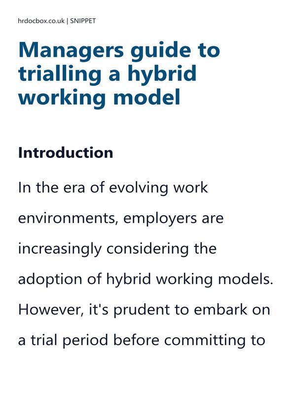 Managers guide to trialling a hybrid working model preview