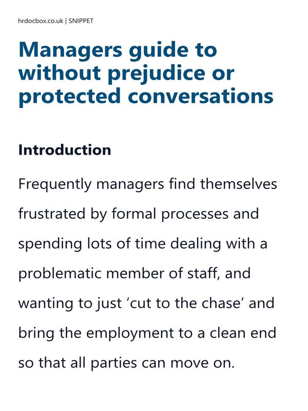 Managers guide to without prejudice or protected conversations preview