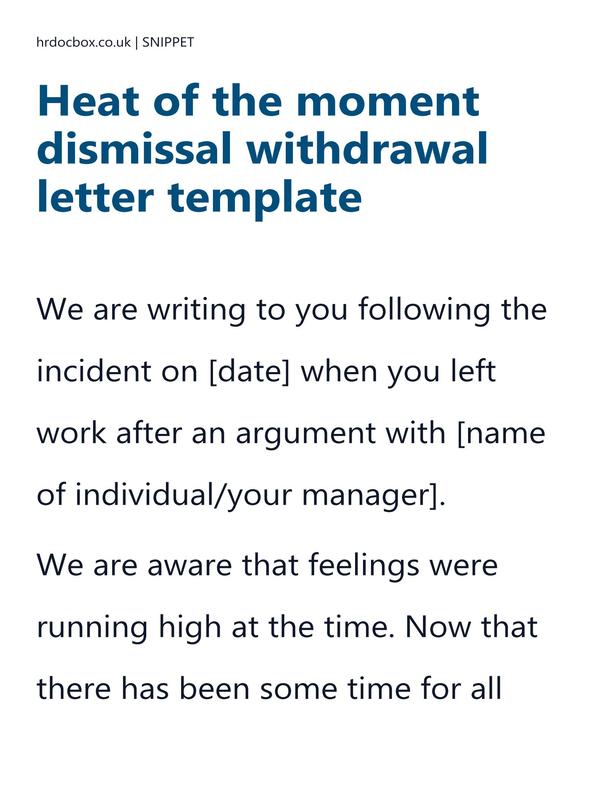 Heat of the moment dismissal withdrawal letter template preview