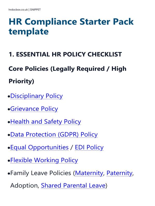HR Compliance Check template preview