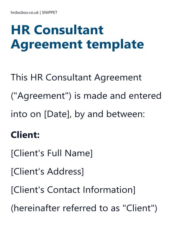 HR Consultant Agreement template preview