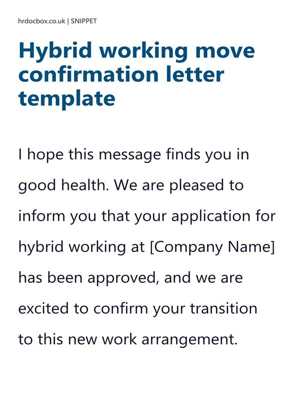 Hybrid working move confirmation letter template preview